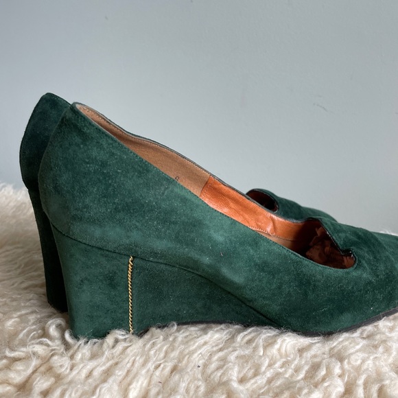 Green suede leather shoes size 8 Spanish leather - Picture 8 of 9